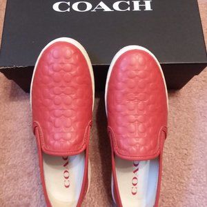Coach Signature C Orange Red Sneakers 7 1/2B